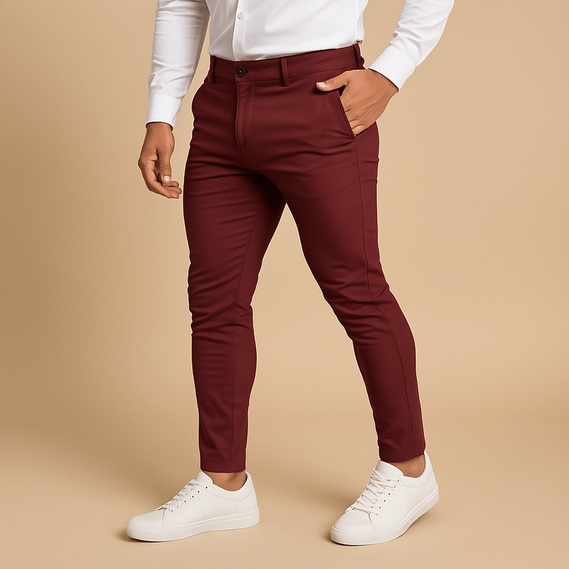 Domoir | Slim Fit Tailored Trousers