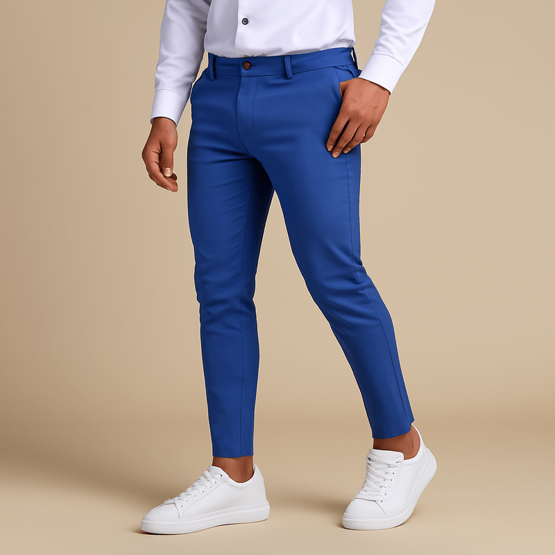 Domoir | Slim Fit Tailored Trousers