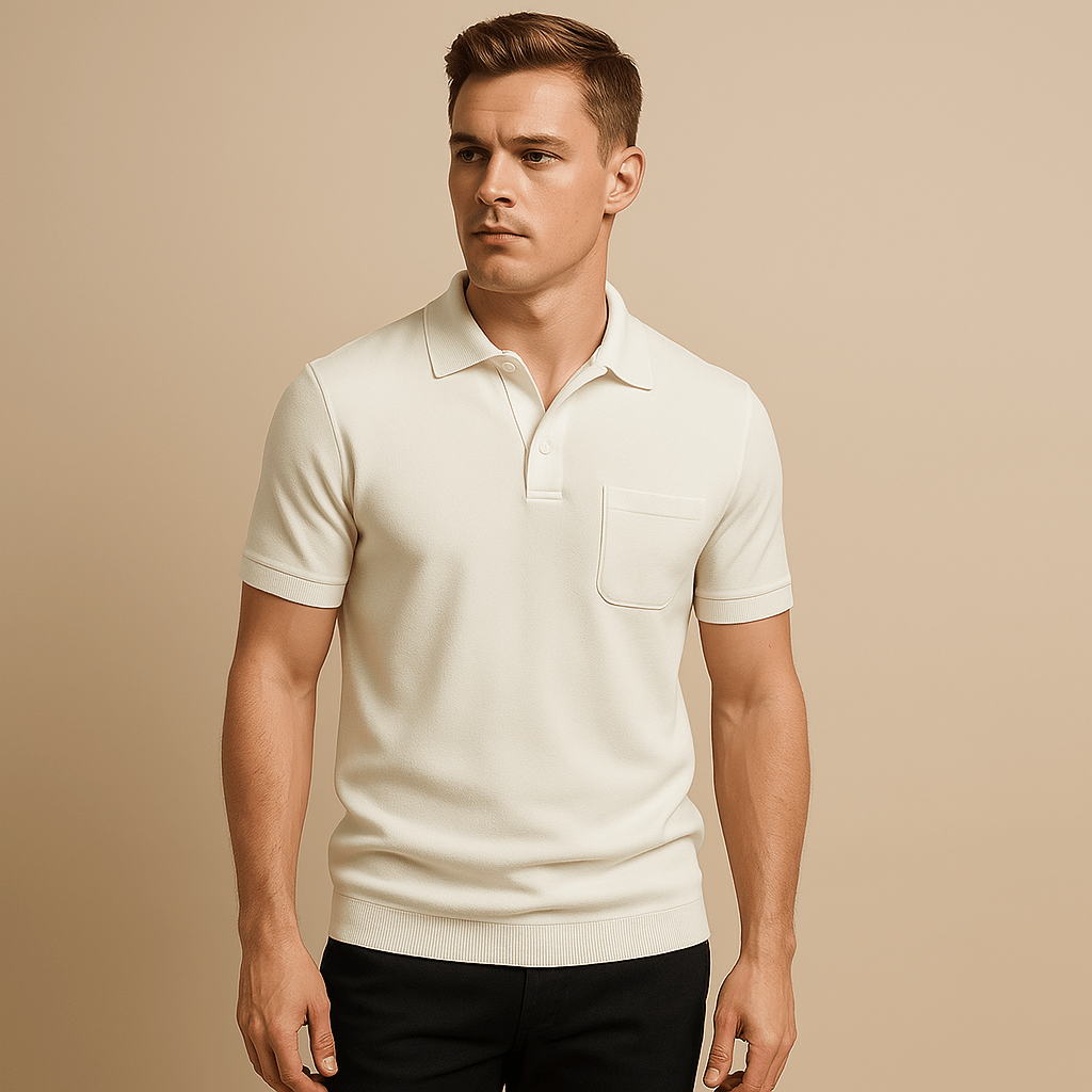 Domoir | Slim Fit V-Neck Polo Shirt