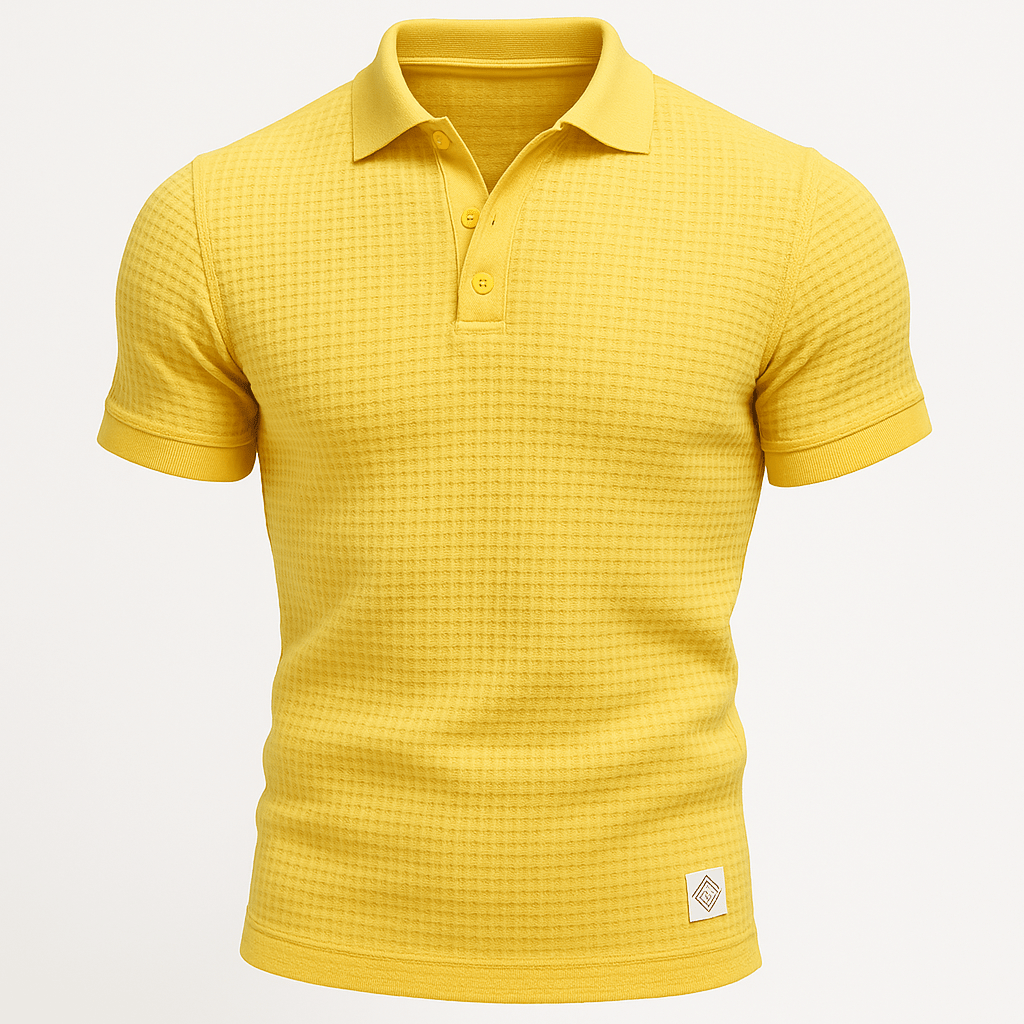 Domoir | Textured Waffle Polo Shirt