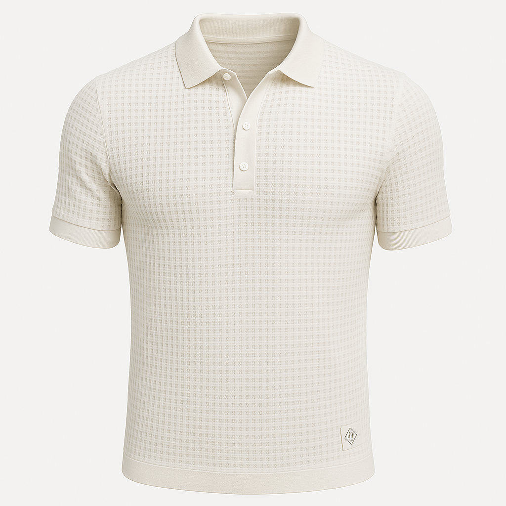 Domoir | Textured Waffle Polo Shirt