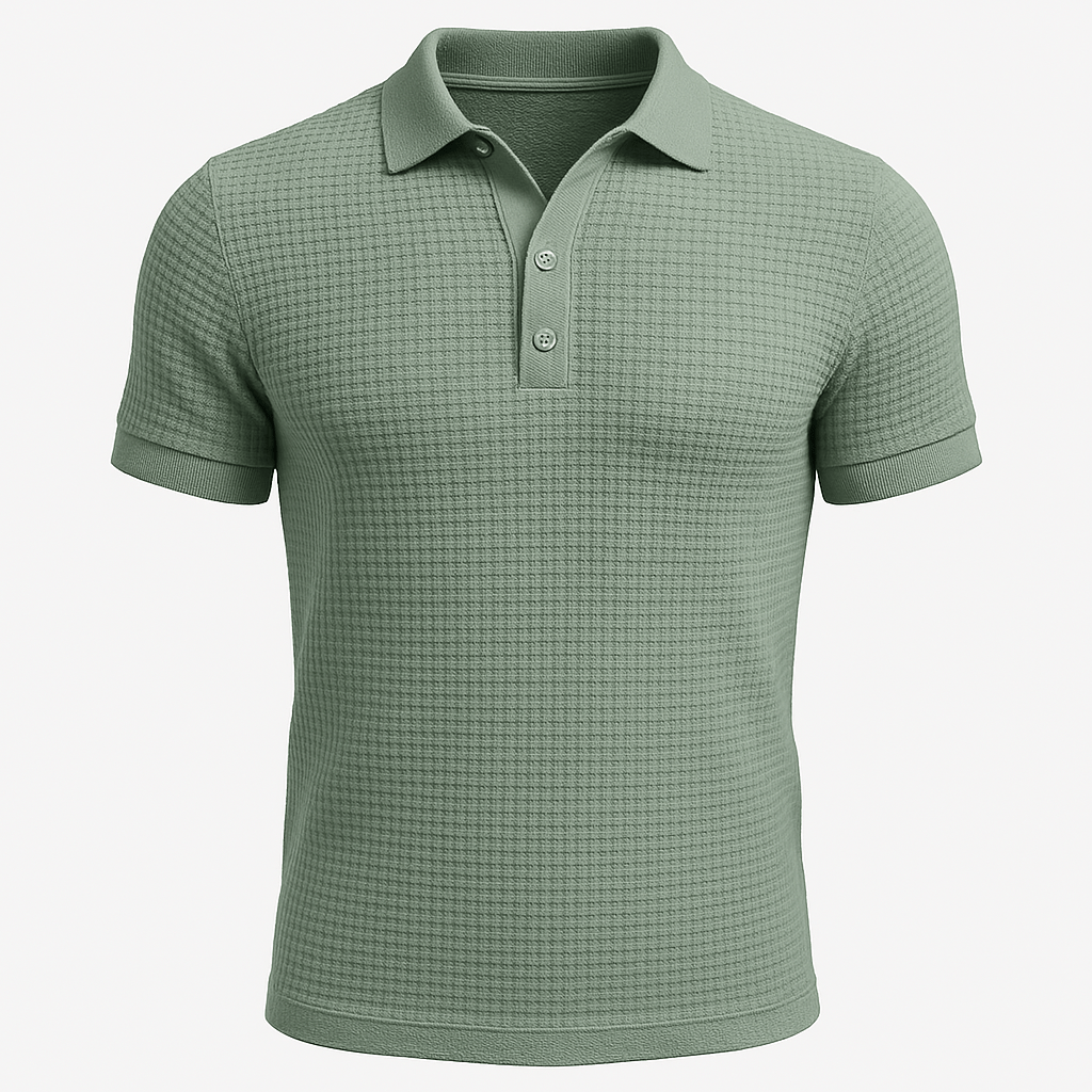 Domoir | Textured Waffle Polo Shirt