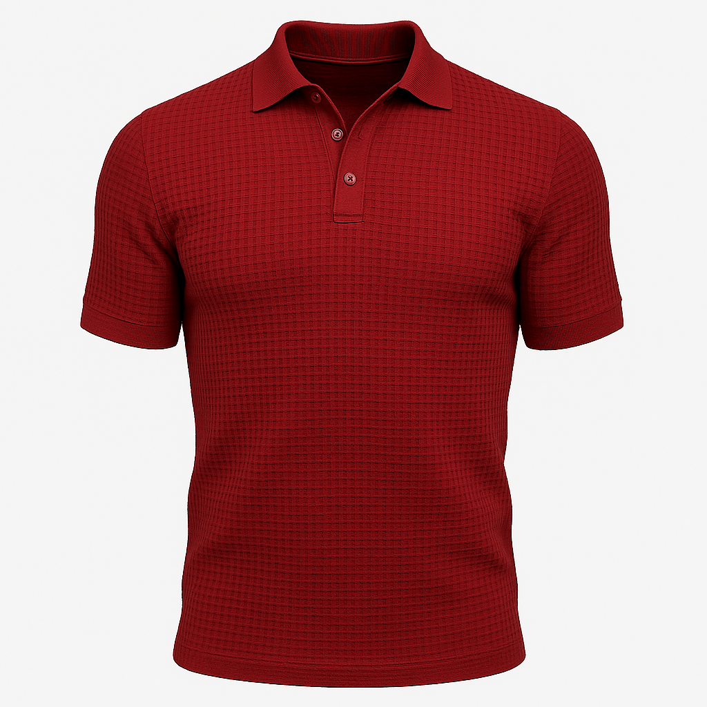 Domoir | Textured Waffle Polo Shirt