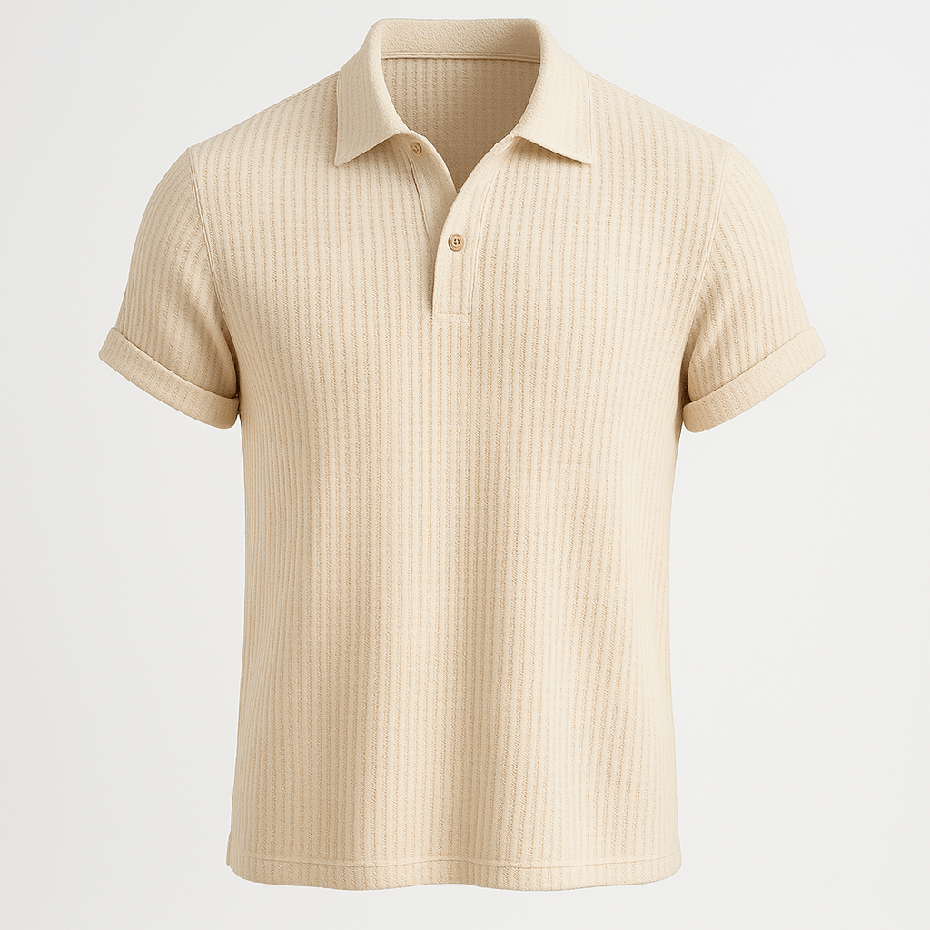 Domoir | Waffle Knit Polo Shirt