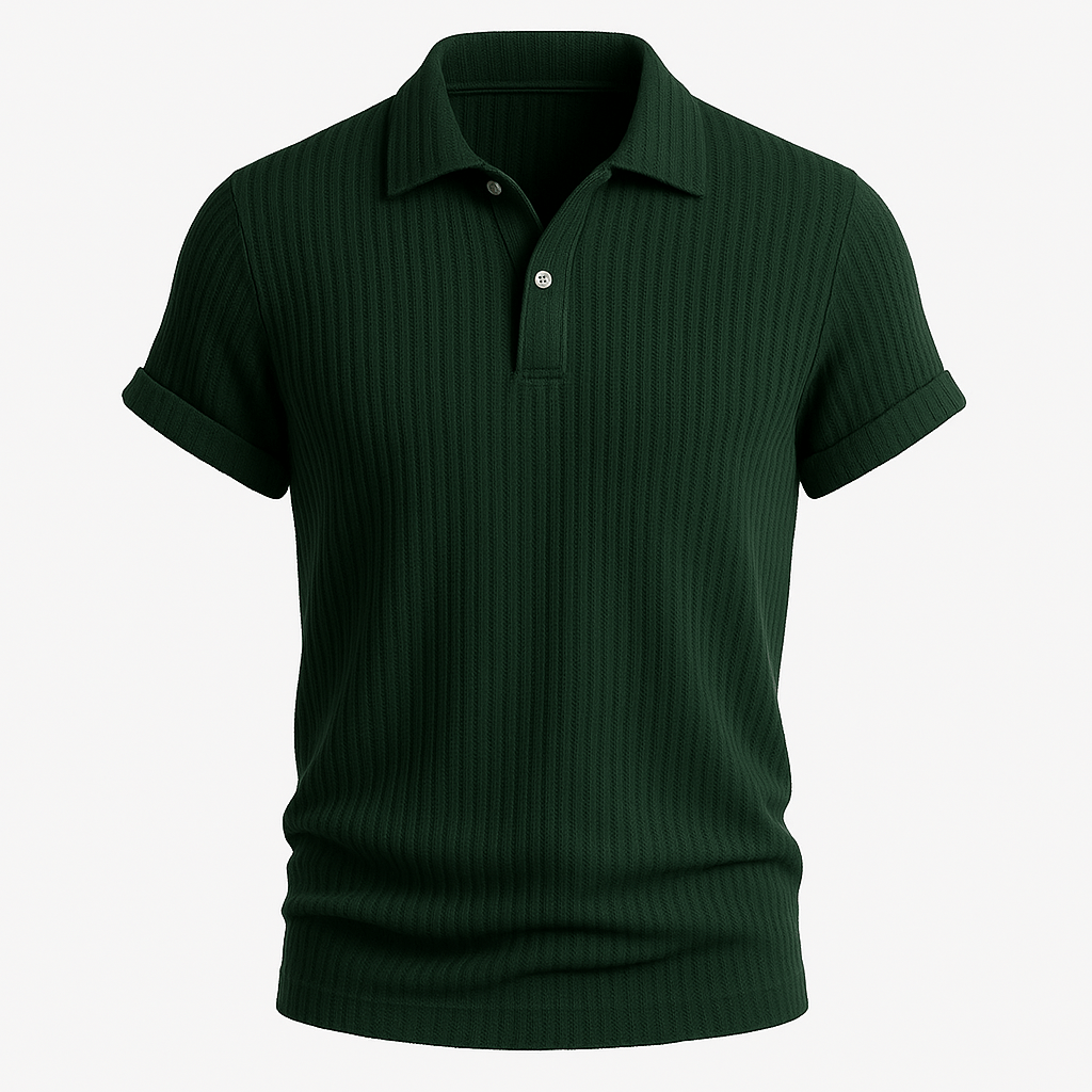 Domoir | Waffle Knit Polo Shirt