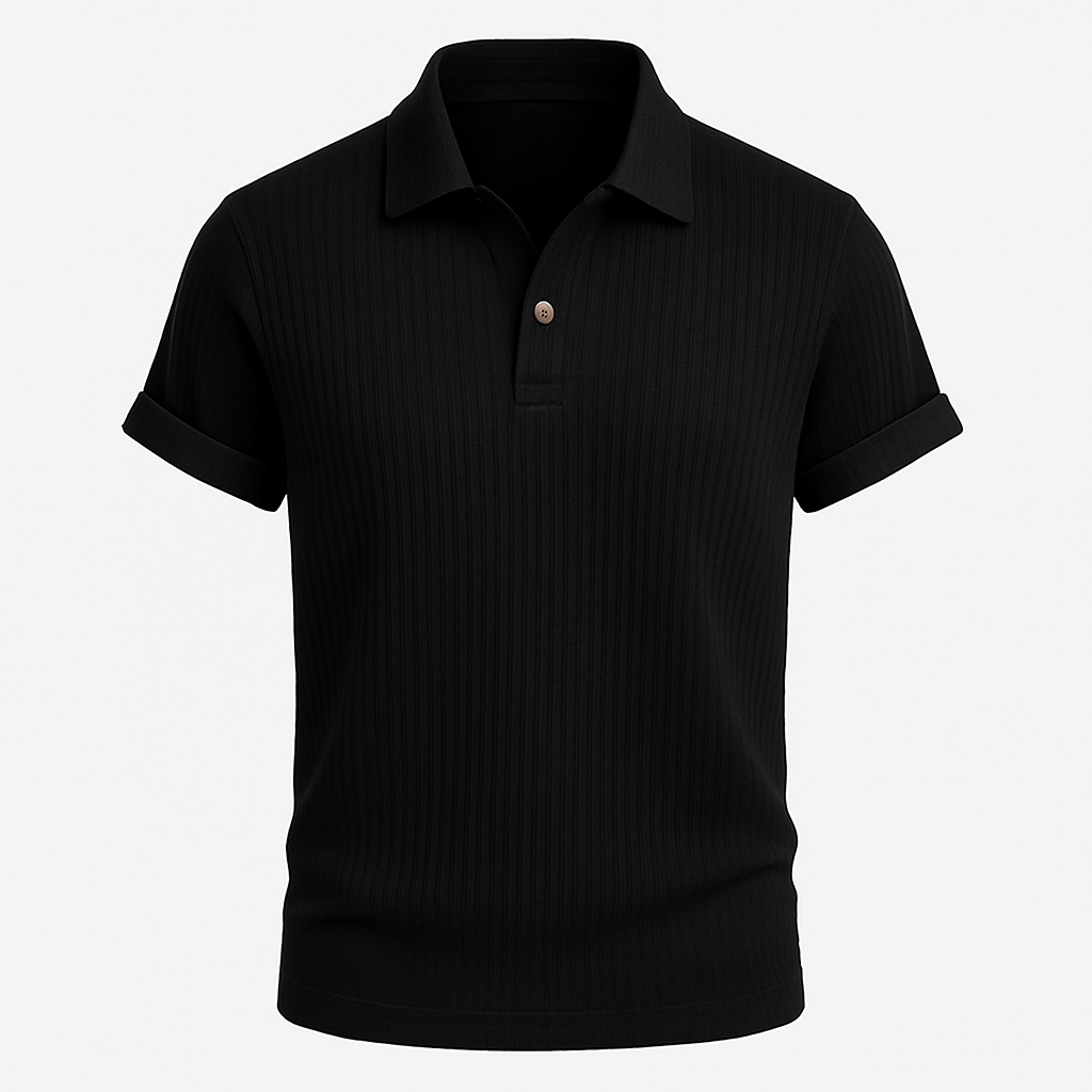 Domoir | Waffle Knit Polo Shirt