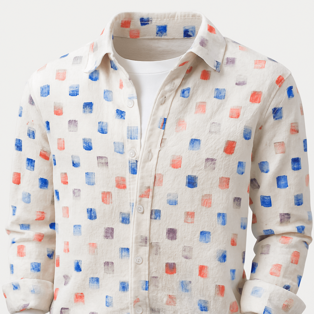 Domoir | Washed Denim Polo Shirt