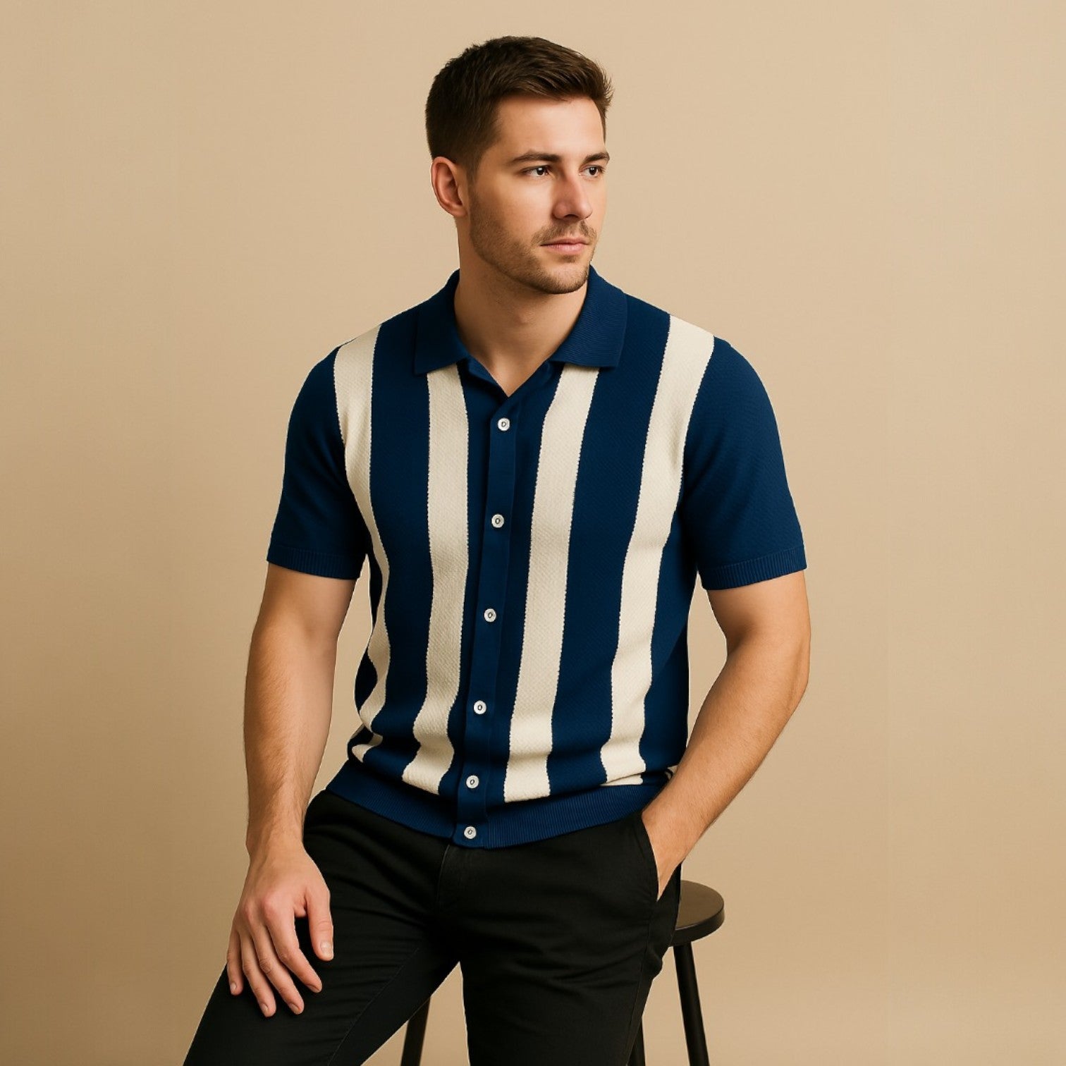 Domoir | Classic Striped Polo Shirt