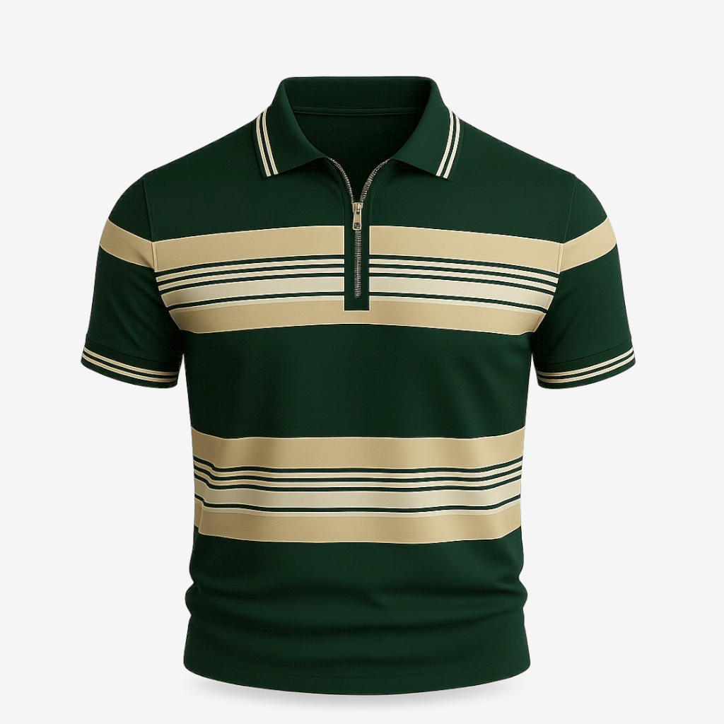 Domoir | Contrast Print Polo Shirt