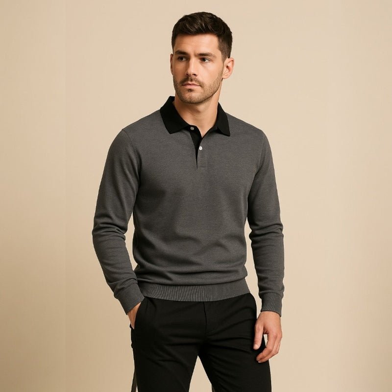 Domoir | Cotton Polo Sweatshirt