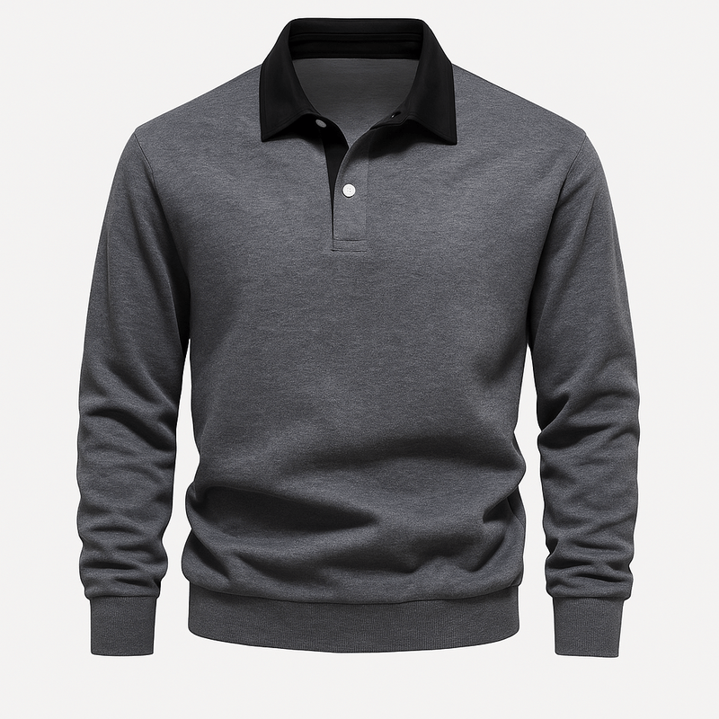 Domoir | Cotton Polo Sweatshirt