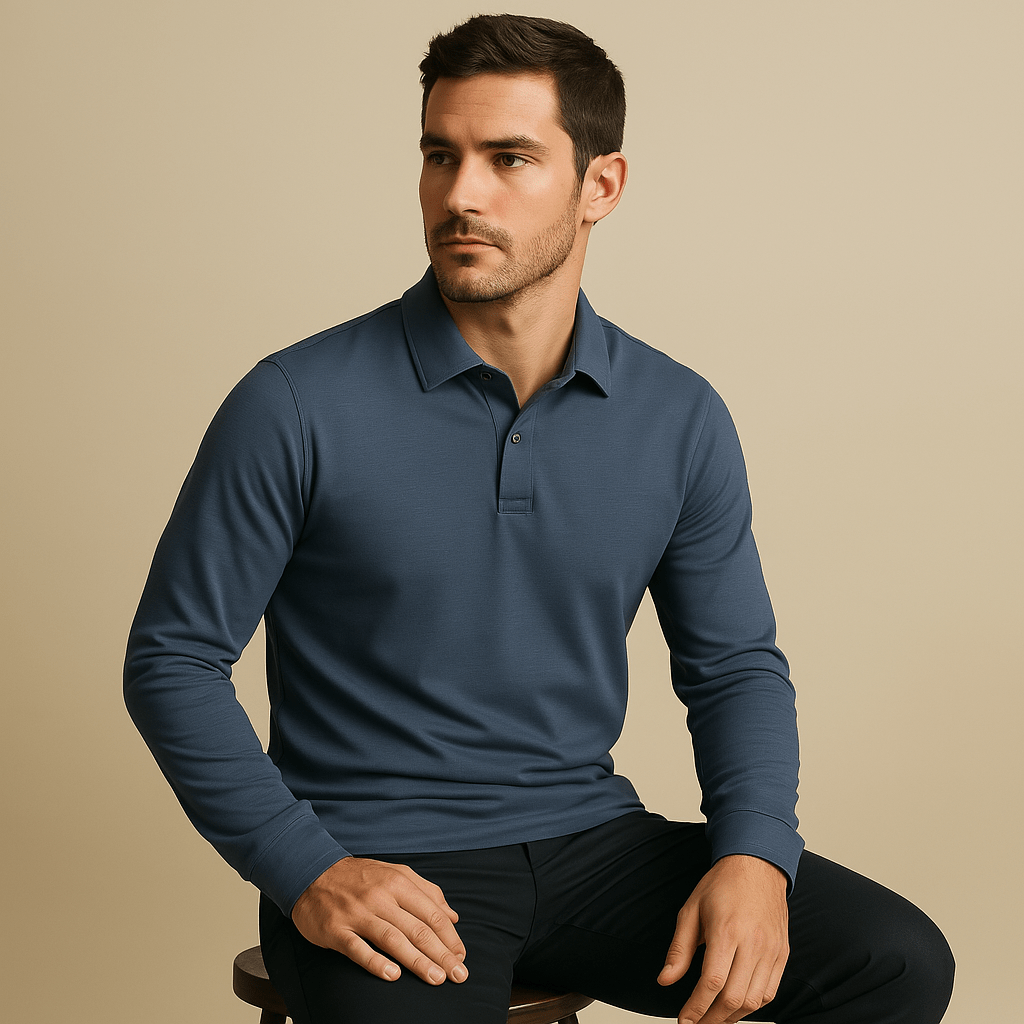 Domoir | Long Sleeve Essentials Polo Shirt