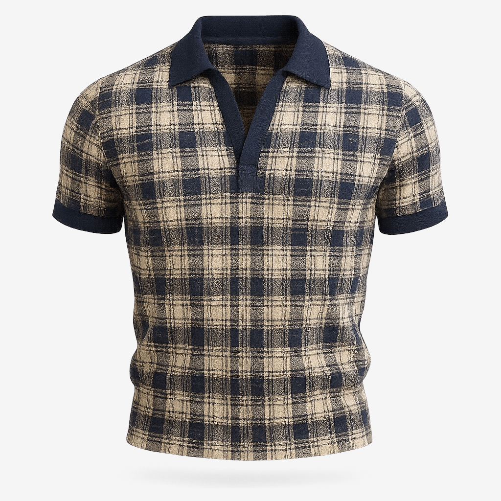 Domoir | Retro Check Polo Shirt