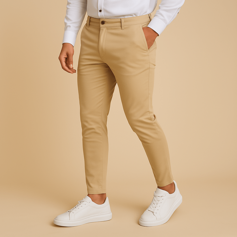 Domoir | Slim Fit Tailored Trousers