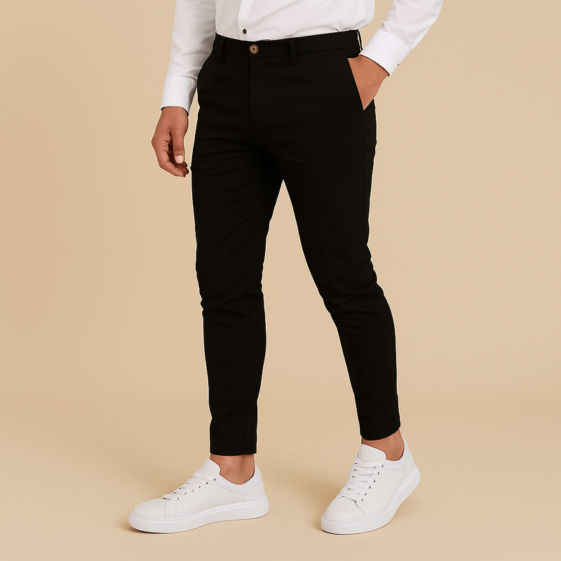 Domoir | Slim Fit Tailored Trousers