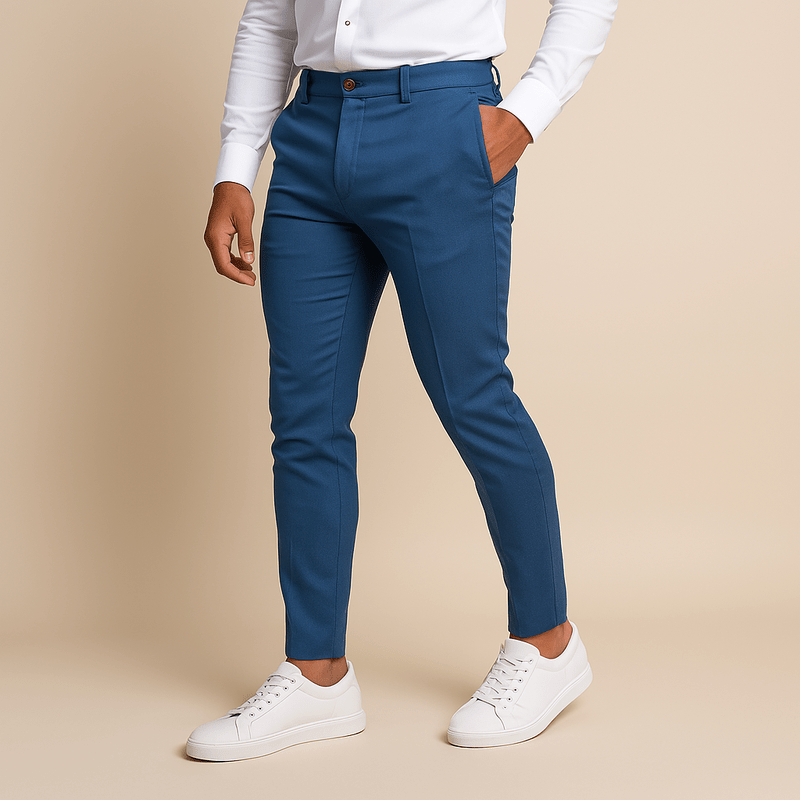 Domoir | Slim Fit Tailored Trousers