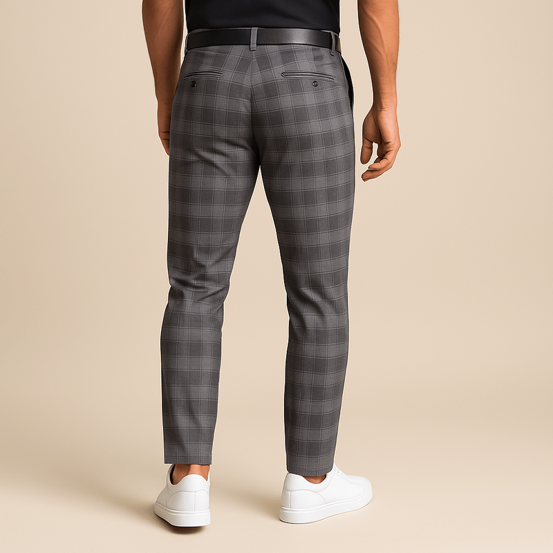 Domoir | Slim Plaid Trousers
