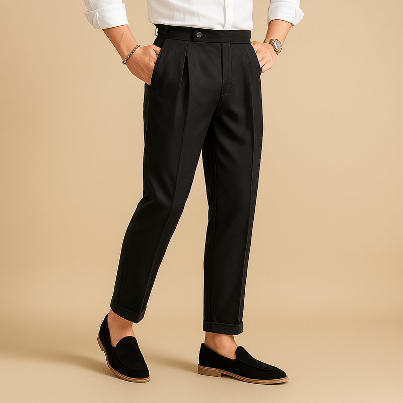 Domoir | Straight Fit Linen Trousers