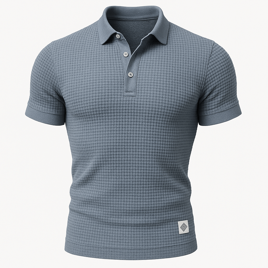 Domoir | Textured Waffle Polo Shirt