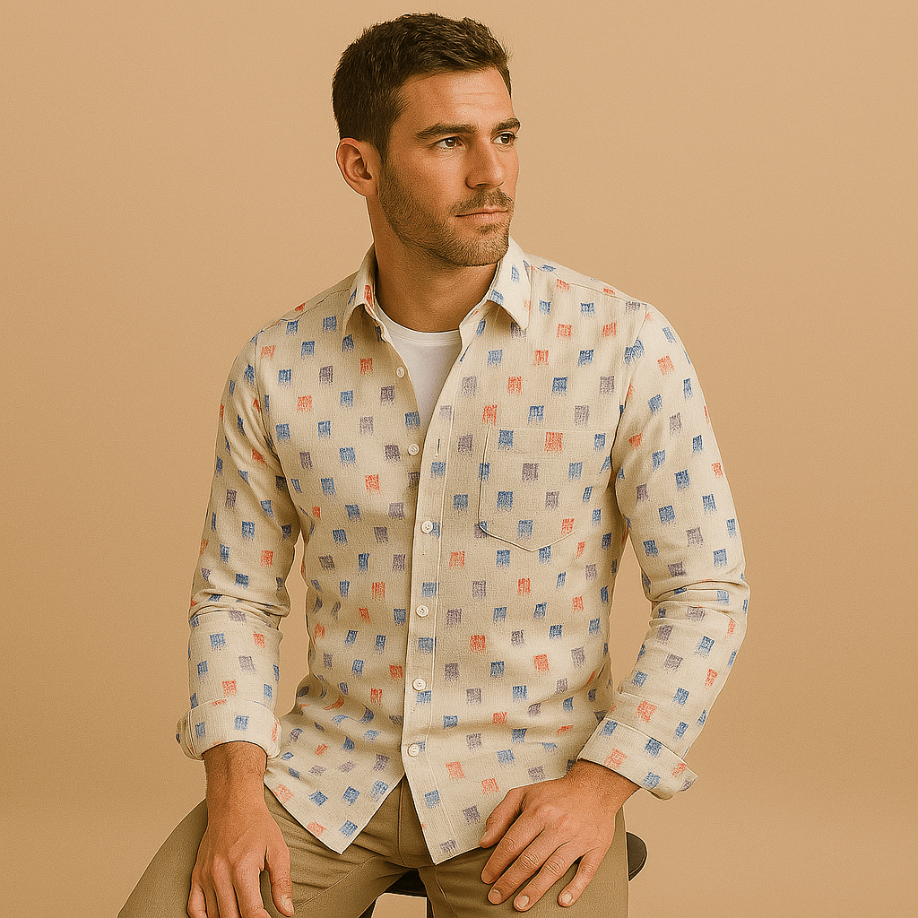 Domoir | Washed Denim Polo Shirt